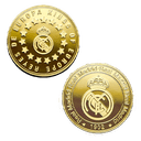 Moneda dorada Real Madrid Edición especial con Escudo e inscripción "Reyes de Europa"