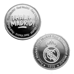 Moneda Niquel Real Madrid Edición especial con Escudo e inscripción ¡Hala Madrid!