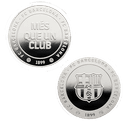 Moneda plateada FC Barcelona Edición especial con Escudo e inscripción Més que un club