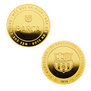 Moneda dorada FC Barcelona Edición especial con Escudo e inscripción Barça
