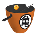 Bowl de Ramen con palillos Dragon Ball Goku symbols