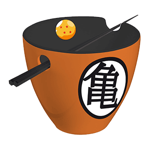 Bowl de Ramen con palillos Dragon Ball Goku symbols