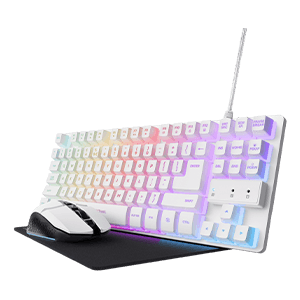 Trust GXT 794W Teclado + Raton + Alfombrilla 3in1 Blanco - Pack Perifericos