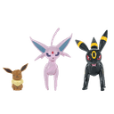 Pack de 3 figuras Pokémon Select de evolución (Eevee 2, Umbreon y Espeon)