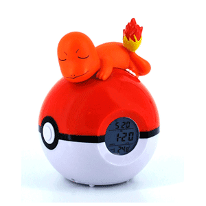 Radio Despertador Luminoso Pokemon: Charmander sobre Pokeball 16cm (REACONDICIONADO)