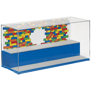 Vitrina de exposición LEGO Play & Display Case Iconic azul de 40 cm