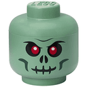 Caja de almacenaje LEGO Head Skeleton verde de 27 cm
