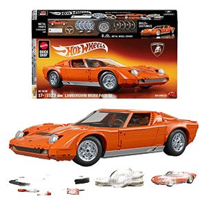 Set de Construccion Hot Wheels Premium Mattel Brick Shop Building Set 1/12 Lamborghini Miura P400 SV