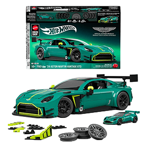 Set de Construccion Hot Wheels Elite Mattel Brick Shop Building Set 1/16 24 Aston Martin Vantage GT3