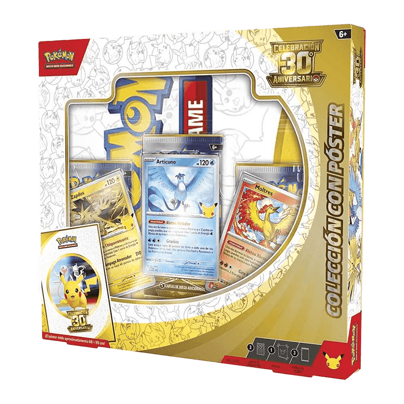 Caja de Colección cartas Pokemon con Poster 30 Aniversario (Castellano)