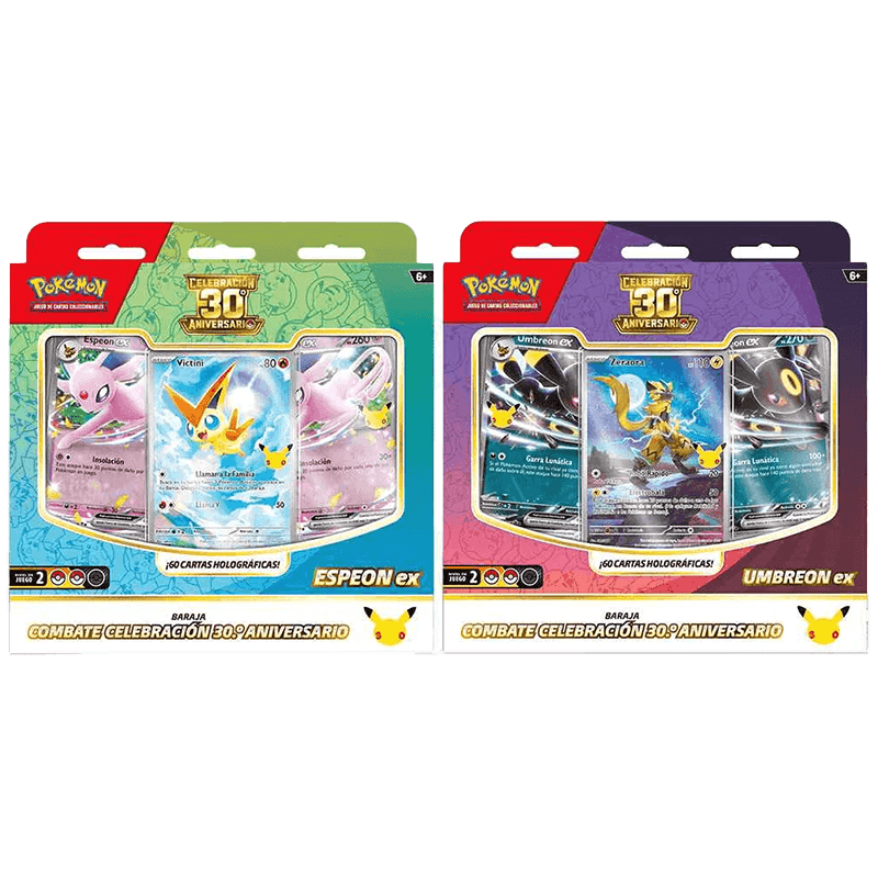 Caja de Combate Cartas Pokemon 30 Aniversario (Espeon EX - Umbreon EX) (Castellano) (surtido)