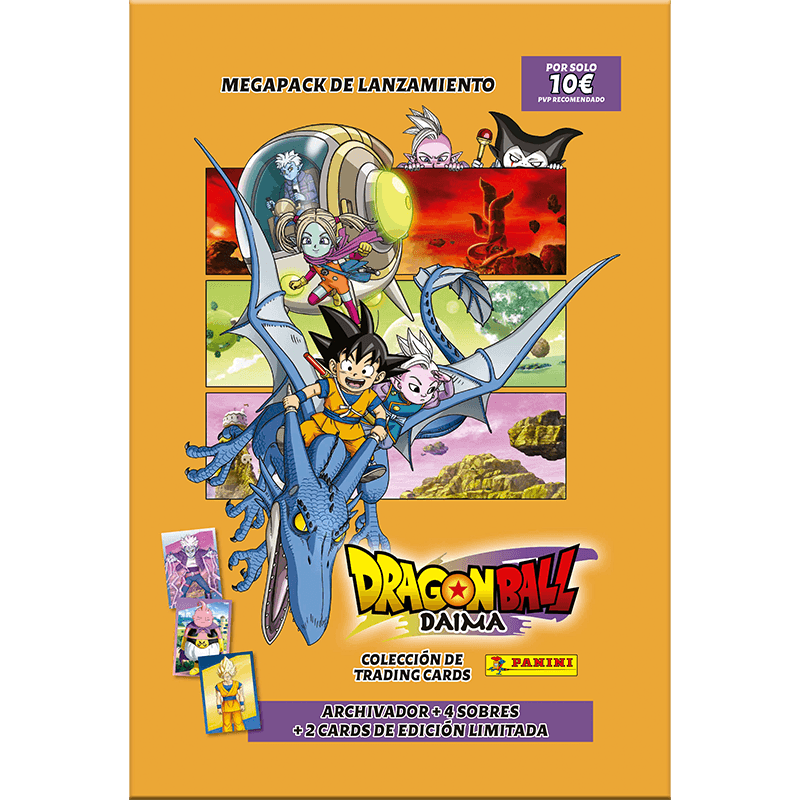 Megapack de cartas coleccionable Dragon Ball Daima (Archivador + 4 Sobres + 2 cartas Ed. Limitada)