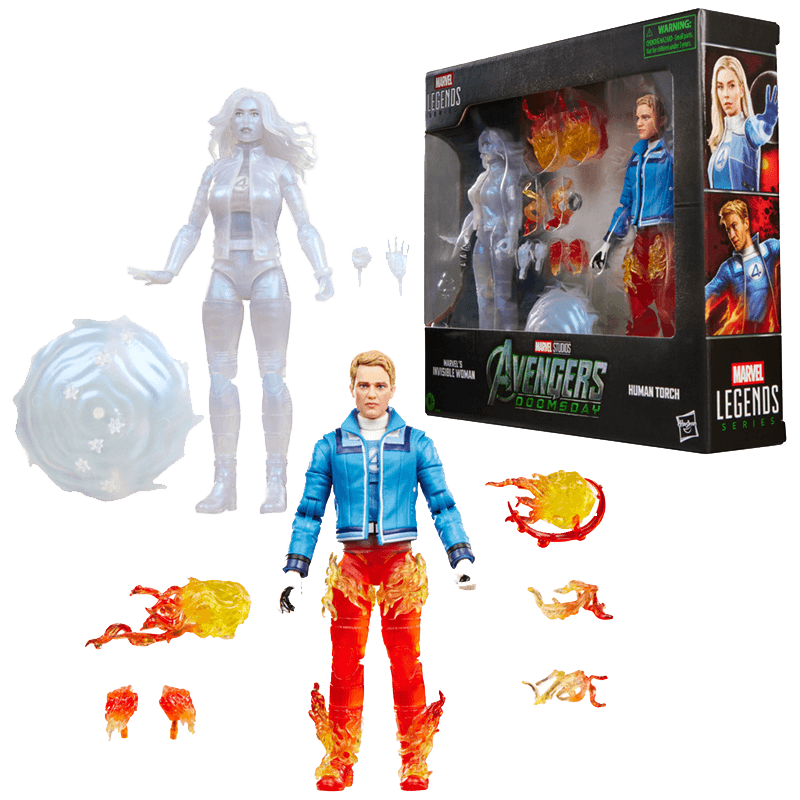 Pack de 2 figuras Marvel Legends Avengers Doomsday Invisible Woman & Human Torch de 15 cm