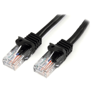 StarTech.com Cable de 1m Negro de Red Fast Ethernet Cat5e RJ45 sin Enganche - Cable Patch Snagless