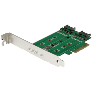 StarTech.com Tarjeta Adaptadora de 3 Puertos M.2 NGFF para SSD - Soporta 1x SSD M.2 PCIe NVMe - 2x SSD M.2 SATA III - Adaptador