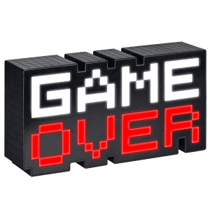 Paladone Game Over Letrero luminoso decorativo Negro, Blanco 1 lámpara(s)