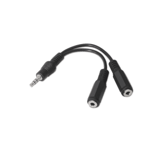 Nanocable 10.24.1200 Audio 0,15 m 2 x 3.5mm 3,5mm Negro - Cable