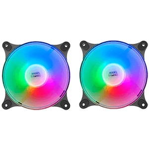Mars Gaming MF-DUO FRGB 360º Ultrasilencioso Negro 2 Uds - Ventilador Caja