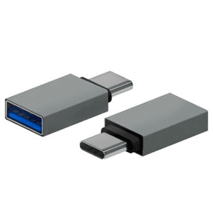 AISENS Mini Adaptador Aluminio USB 3.2 Gen1 3A, Tipo USB-C/M-A/H, Gris