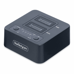 StarTech.com Dock Duplicador Clonador Autónomo 1:1 de Unidad SSD NVMe M.2 - 90GBpm - USB-C 3.2 de 20Gbps - Docking Station USB T