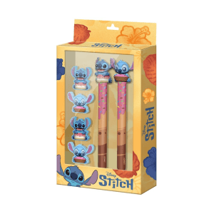Blister Boligrafo Lapiz 4 gomas Stitch Disney