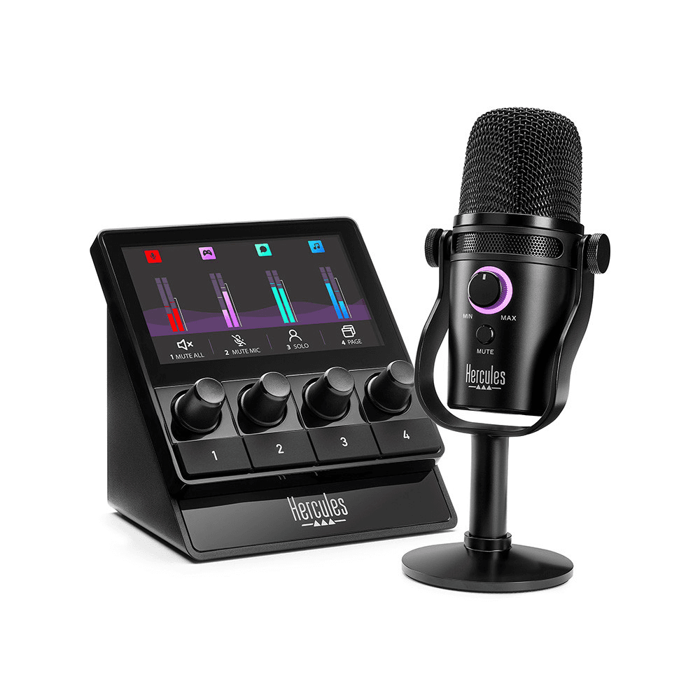 Hercules Stream Starter Kit - Stream 100 + USB Mic + 3 Meses Voicemod Pro