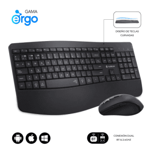 SUBBLIM Teclado con raton COMBO DUAL OFFICE PROWAVE BLACK