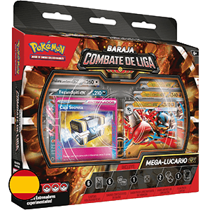 Pack de cartas Pokémon Baraja de Combate de Liga Mega-Lucario EX