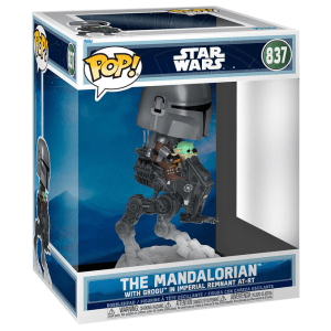Figura POP Rides Deluxe Star Wars Mandalorian Grogu The Mandalorian with Grogu in Imperial Remnant AT-RT
