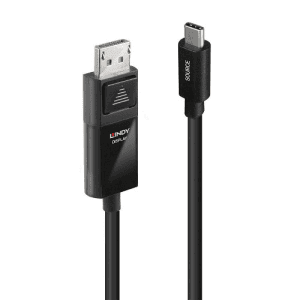 Lindy 43341 adaptador de cable de vídeo 1 m USB Tipo C DisplayPort Negro