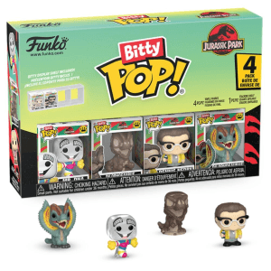 Blister 4 figuras Bitty POP Jurassic Park Mr DNA