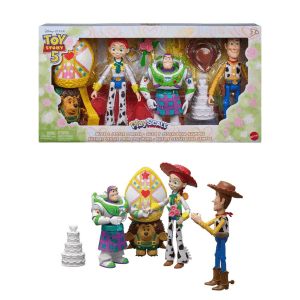 Mattel Pack de 4 figuras a escala Buzz y Jessie para siempre de Toy Story 5 de Disney y Pixar con accesorios