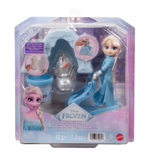 Disney Frozen Muñeca de Elsa niña de Frozen de Disney, masa, molde de Olaf y accesorios de juego de nieve, inspirados en la pelí