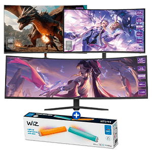 Monitor Gaming + Wiz Set 2 Barras de luz LED RGB