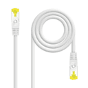 Nanocable Cable de red latiguillo RJ45 LSZH Cat.6A SFTP AWG26, Blanco, 0.5m