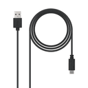 Nanocable USB 2.0, 2m cable USB USB C 2 x USB A 0,48 Gbit/s Negro