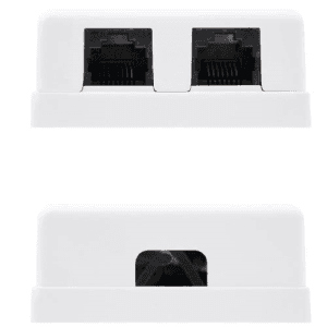 Nanocable ROSETA DE SUPERFICIE PARA RJ45 CAT.6 2 TOMAS, BLANCO