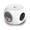 Ewent EW3939 base múltiple 1,5 m 3 salidas AC Interior Blanco - Regleta