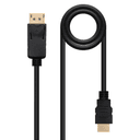 Nanocable Conversor Display Port a HDMI DP/M - HDMI/M Negro 3.0m - Cable