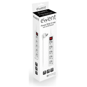 Ewent EW3916 base múltiple 1,5 m 5 salidas AC Interior Blanco
