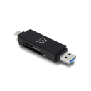 Ewent EW1075 USB 3.2 Gen 1 (3.1 Gen 1) Type-A/Type-C Negro - Lector Tarjetas