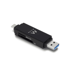 Ewent EW1075 USB 3.2 Gen 1 (3.1 Gen 1) Type-A/Type-C Negro - Lector Tarjetas