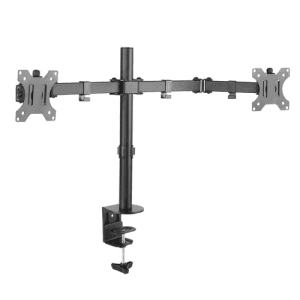 TooQ Mesa Giratorio e Inclinable 2 Pantallas 13” – 32”, de Dos Brazos Negro - Soporte