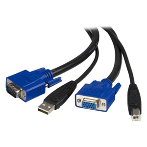 StarTech.com Cable KVM de 1,8m Todo en Uno VGA USB A USB B HD15 - 6ft Pies 2 en 1
