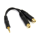 StarTech.com Audio Splitter Mini-Jack 3,5mm Estéreo Macho a 2x Hembra 15cm Negro - Cable