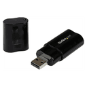StarTech.com Tarjeta de Sonido Estéreo USB Externa Adaptador Conversor - Negro