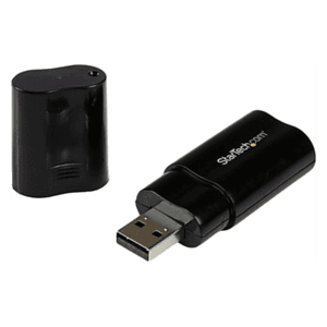 StarTech.com Tarjeta de Sonido Estéreo USB Externa Adaptador Conversor - Negro