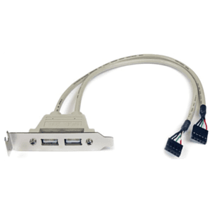 StarTech.com Cabezal Bracket Perfil Bajo de 2 puertos USB 2.0 con conexión a Placa Base 2x IDC5 - Low Profile