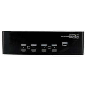 StarTech.com Conmutador Switch KVM 4 Ordenadores 2 Monitores Dobles DVI VGA Audio Puertos USB 1920x1440