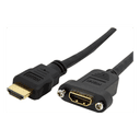 StarTech.com Cable Adaptador de 0,9m HDMI Hembra a Macho, Cable HDMI de Alta Velocidad 4K de Montaje en Panel, HDMI UHD 4K 30Hz,